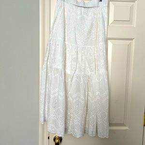 White eyelet maxi skirt from Sundance Catalog